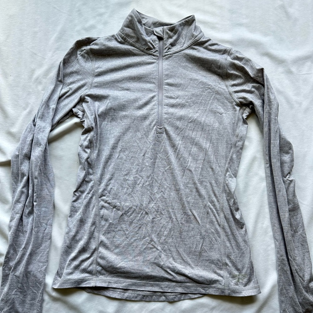 Grey quarter zip workout top